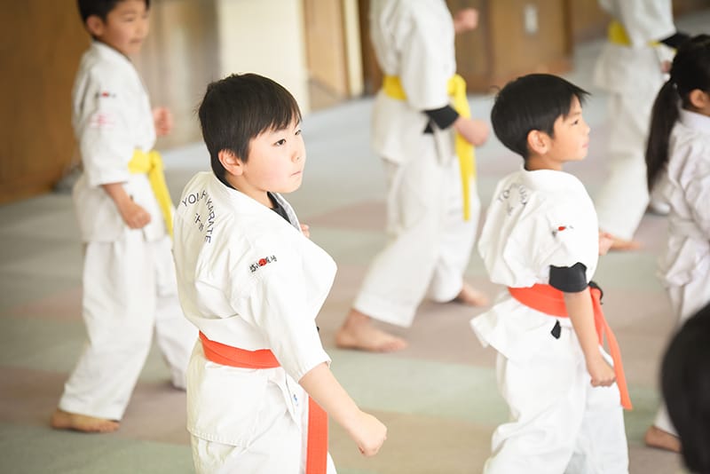 空手道を通してバランスのとれた人間性を養い学校や社会に役立てます。